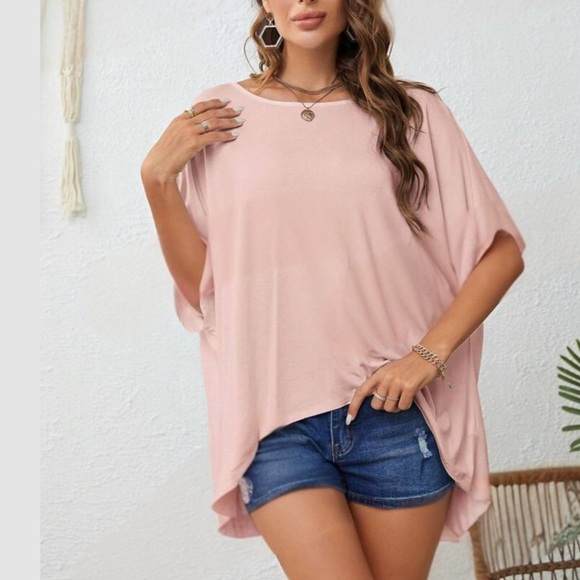 Boho hot pink batwing sleeve loose fit comfy top - Picture 12 of 12
